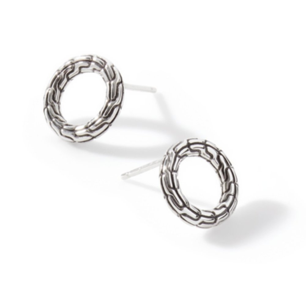 NIB John Hardy Carved Chain Stud Earring